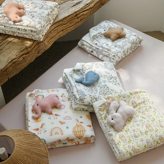 Quilted Gauze Cotton Blanket with Toy