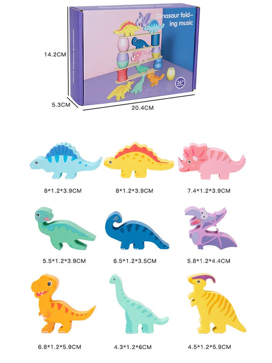 Wooden Dinosaur Balance Blocks