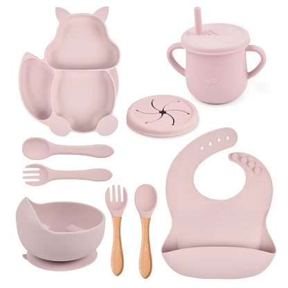 9 Pcs Fox Silicone Dinner Set