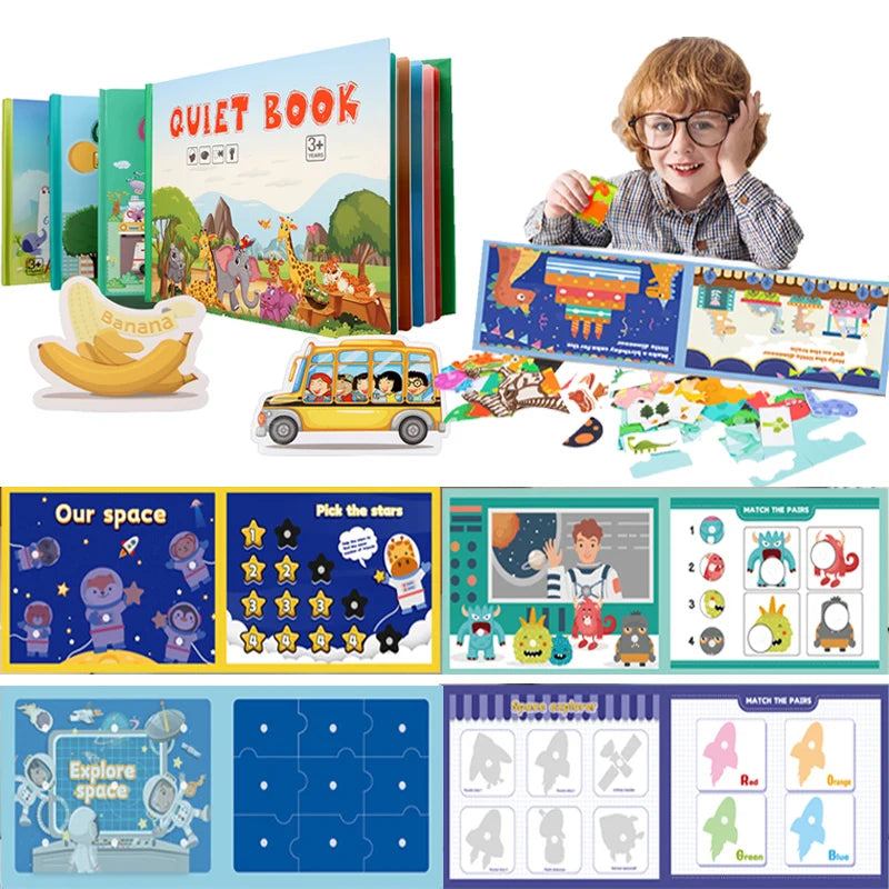 Magic Quiet Book with Reusable Stickers