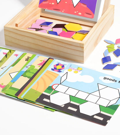 Magnetic Puzzles Wood Tangram