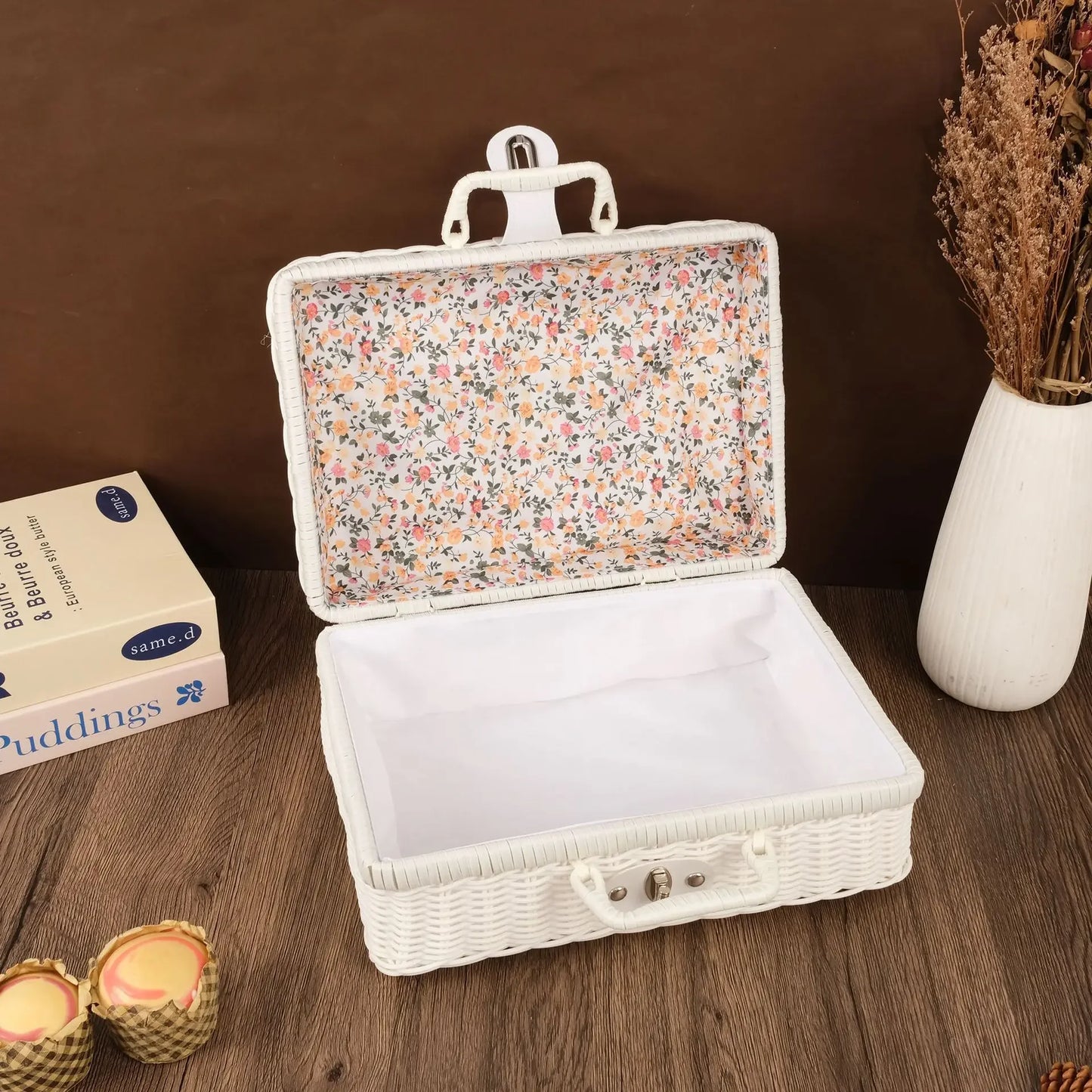 Vintage Rattan Storage Box