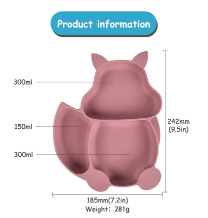 9 Pcs Fox Silicone Dinner Set