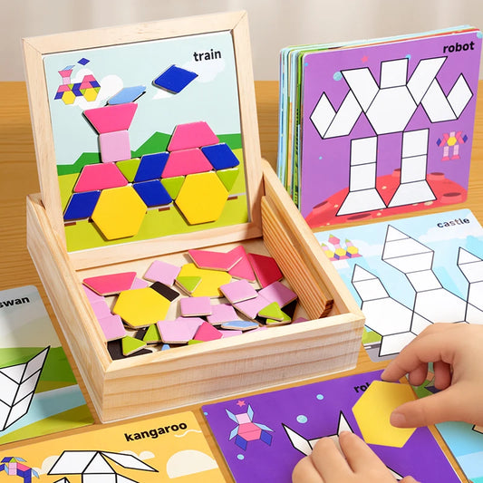 Magnetic Puzzles Wood Tangram
