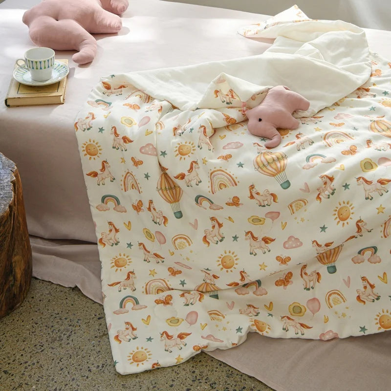 Quilted Gauze Cotton Blanket with Toy