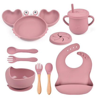 9Pcs Crab Silicone Dinner Set