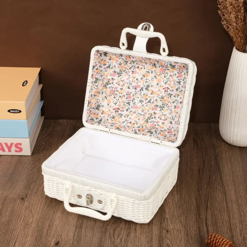 Vintage Rattan Storage Box