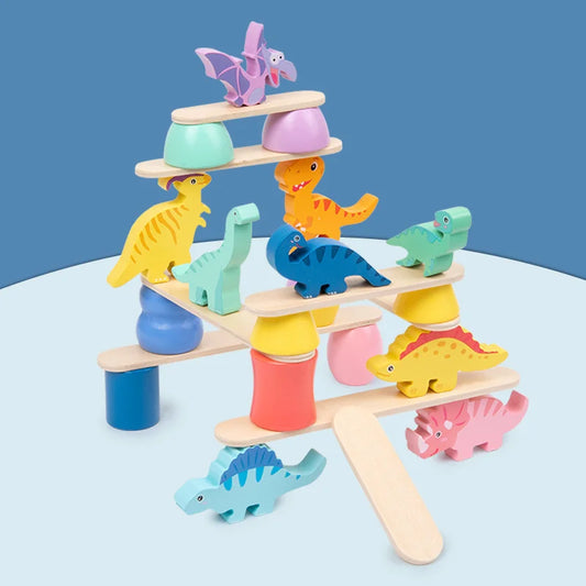 Wooden Dinosaur Balance Blocks
