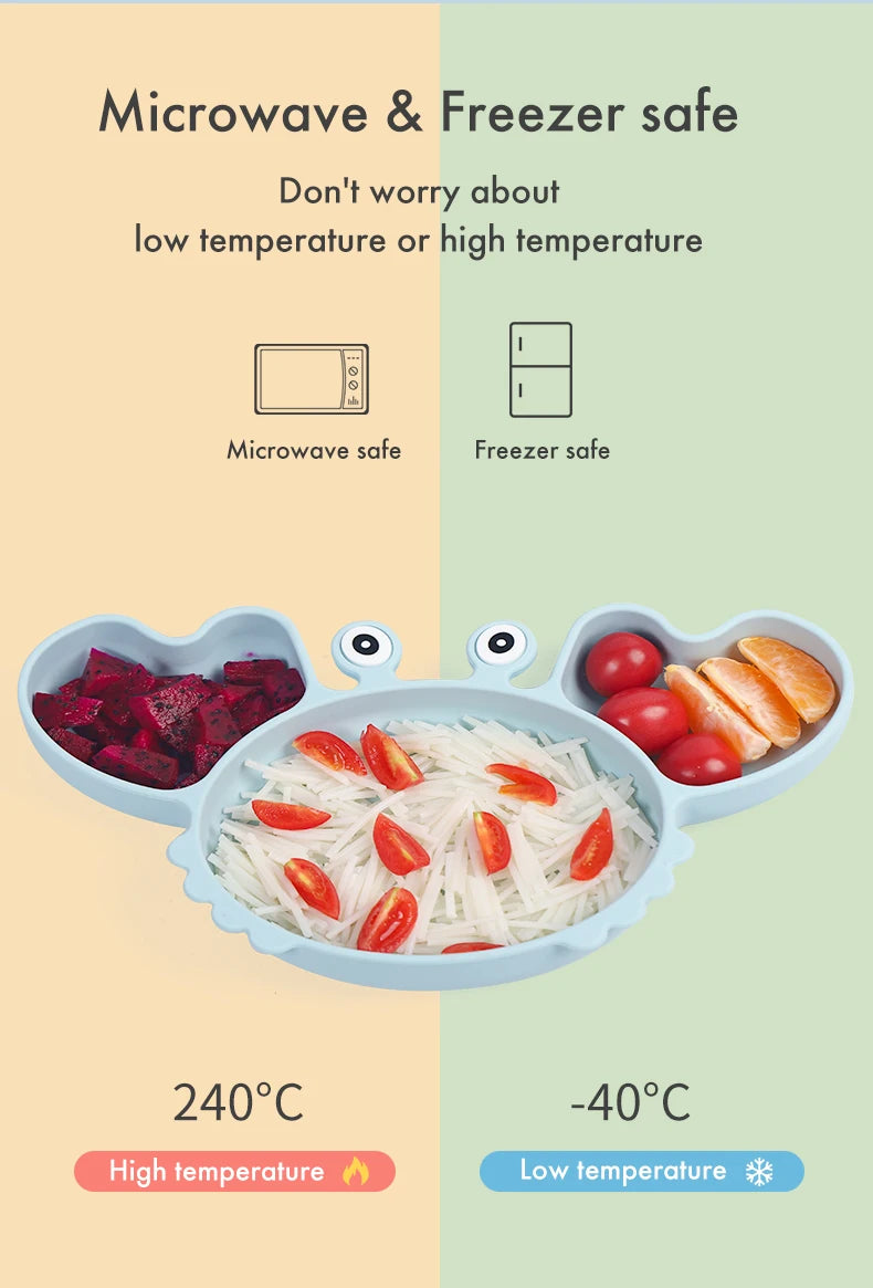 9Pcs Crab Silicone Dinner Set