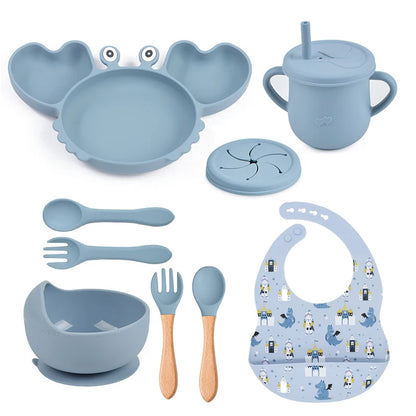 9Pcs Crab Silicone Dinner Set