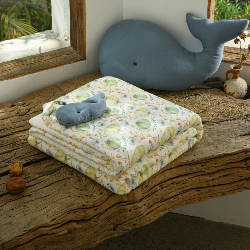 Quilted Gauze Cotton Blanket with Toy
