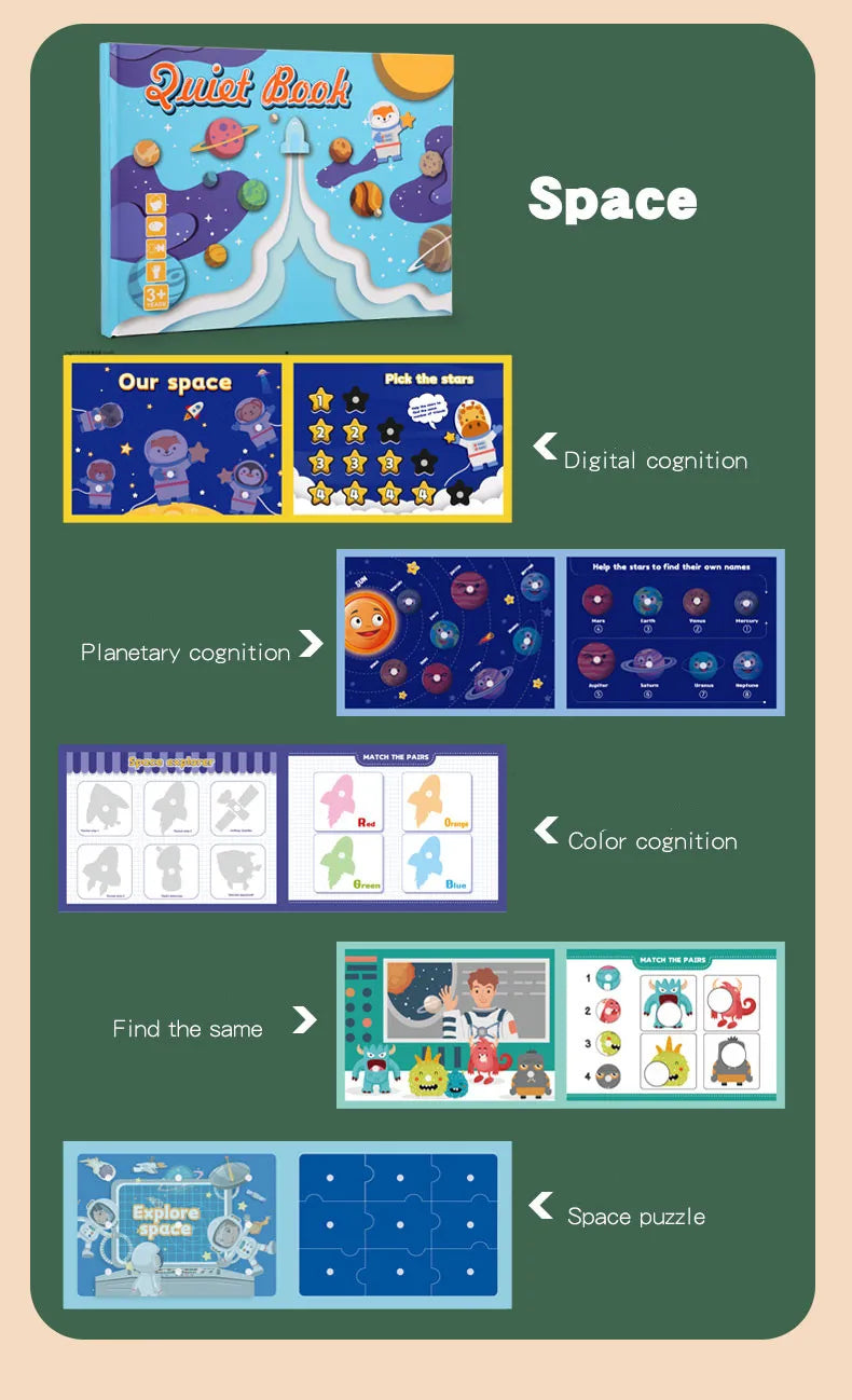 Magic Quiet Book with Reusable Stickers