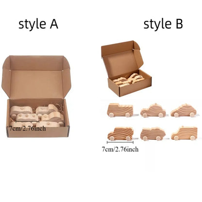 DIY Painting Graffiti Car Wooden Toys- 6 Pcs