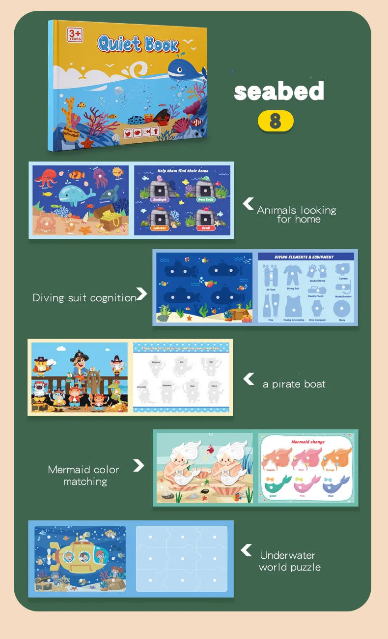 Magic Quiet Book with Reusable Stickers