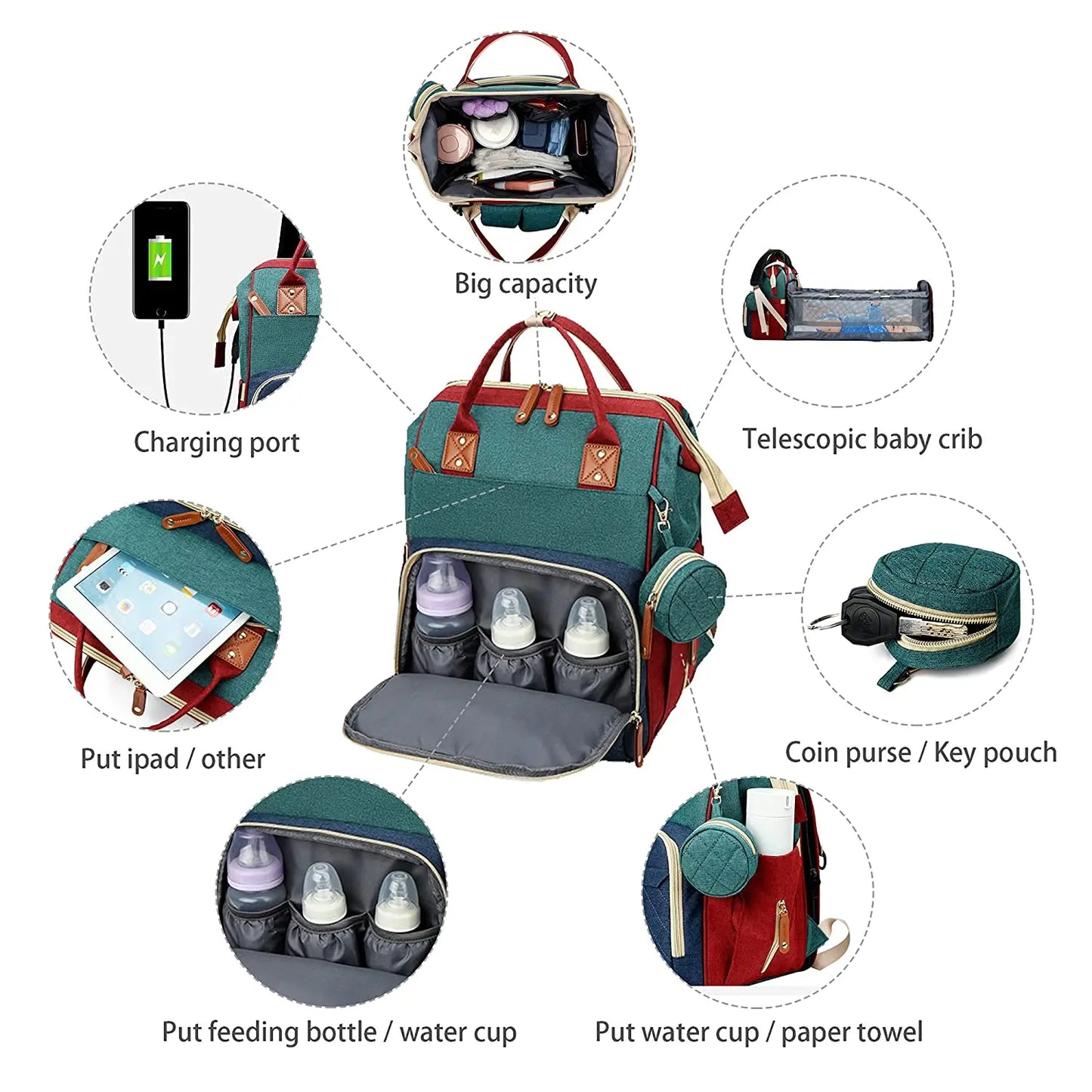 Diaper Bag with USB Charger