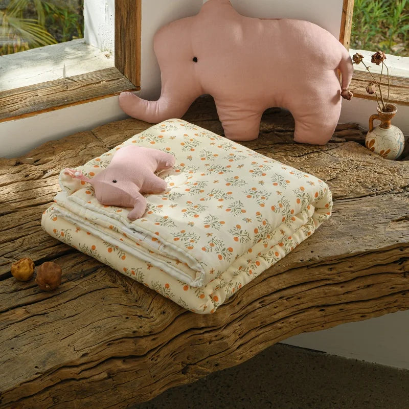 Quilted Gauze Cotton Blanket with Toy